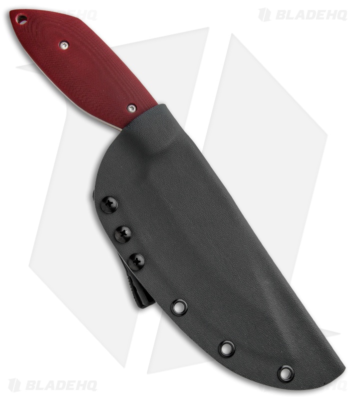 Trash Panda Knives Panda-1 Fixed Blade Knife Red G-10 (5.75" Stonewash)