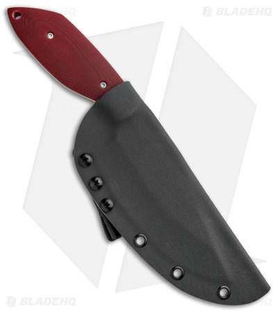 Trash Panda Knives Panda-1 Fixed Blade Knife Red G-10 (5.75" Stonewash)