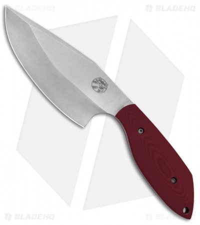 Trash Panda Knives Panda-1 Fixed Blade Knife Red G-10 (5.75" Stonewash)