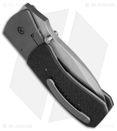 Aaron Frederick Custom Large Spearpoint Frame Lock Knife CF (3.75" Satin)