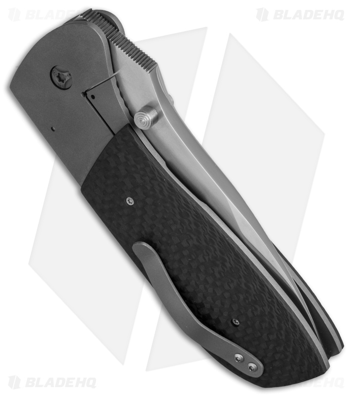 Aaron Frederick Custom Large Tanto Frame Lock Knife Carbon Fiber (4.25" Satin)