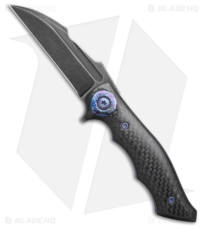 Alan Folts Onset #2 Liner Lock Knife Carbon Fiber & Timascus Accents (2.87" BW)