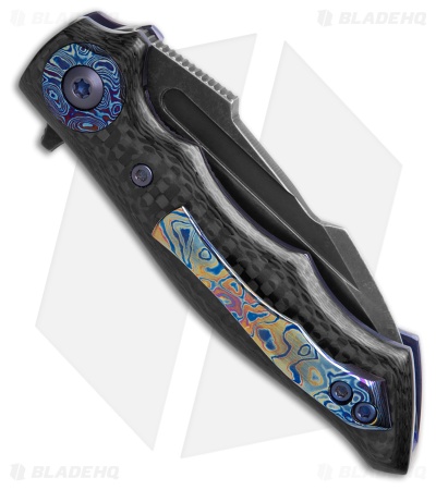 Alan Folts Onset #2 Liner Lock Knife Carbon Fiber & Timascus Accents (2.87" BW)