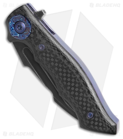 Alan Folts Onset #2 Liner Lock Knife Carbon Fiber & Timascus Accents (2.87" BW)