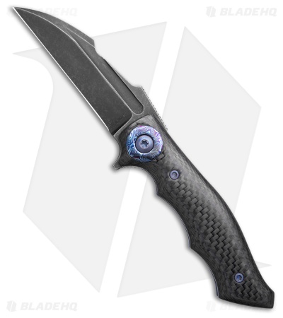Alan Folts Onset #2 Liner Lock Knife Carbon Fiber & Timascus Accents (2.87" BW)