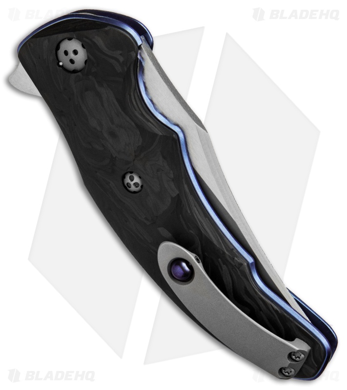Allen Elishewitz Custom Silver Fox Knife Black Pearl CF (3.75" S90V Core)