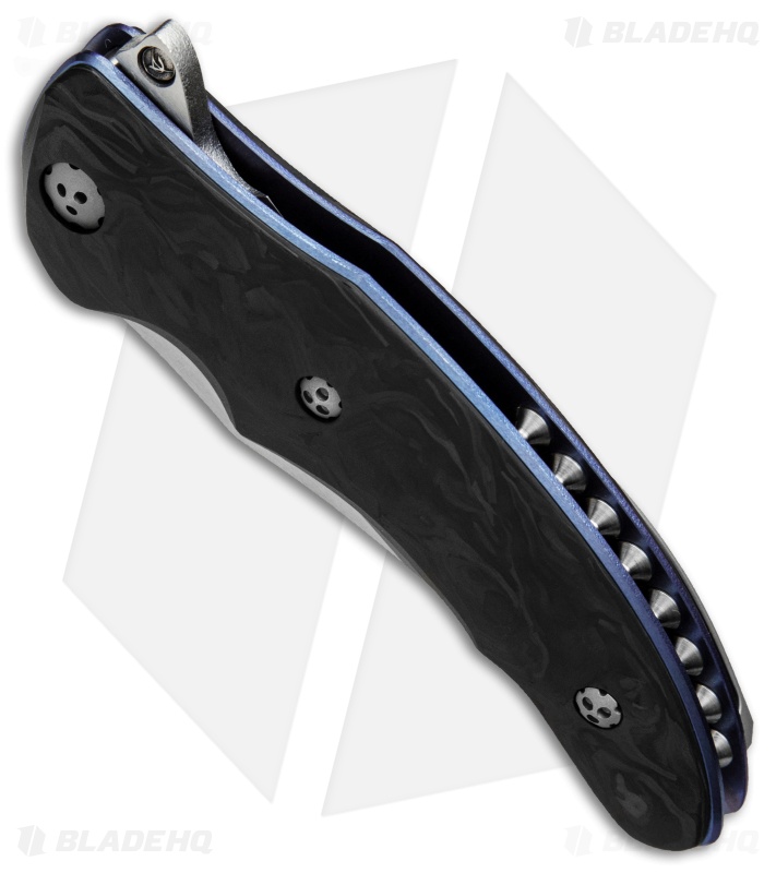 Allen Elishewitz Custom Silver Fox Knife Black Pearl CF (3.75" S90V Core)
