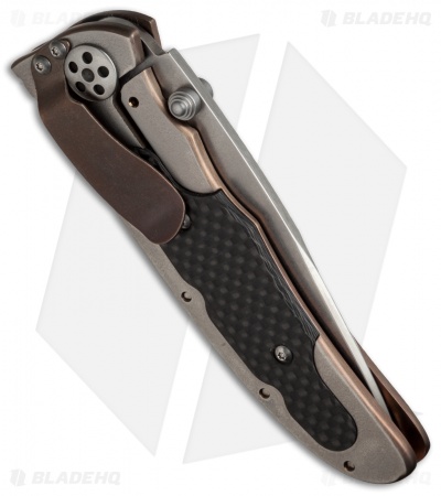Allen Elishewitz Titanium Frame Lock Knife Carbon Fiber (3.6" Stonewash)