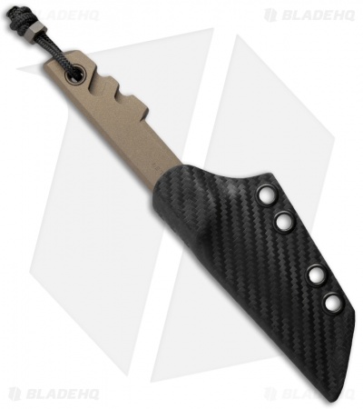 Amsler Knives Large Slik Pikal Fixed Blade Knife Burnt Bronze (2.75" Titanium)