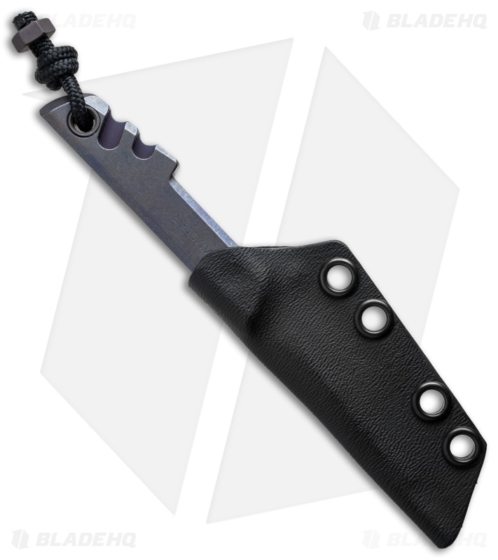 Amsler Knives Mini Slik Titanium Tanto Knife (2" Dark Blue)