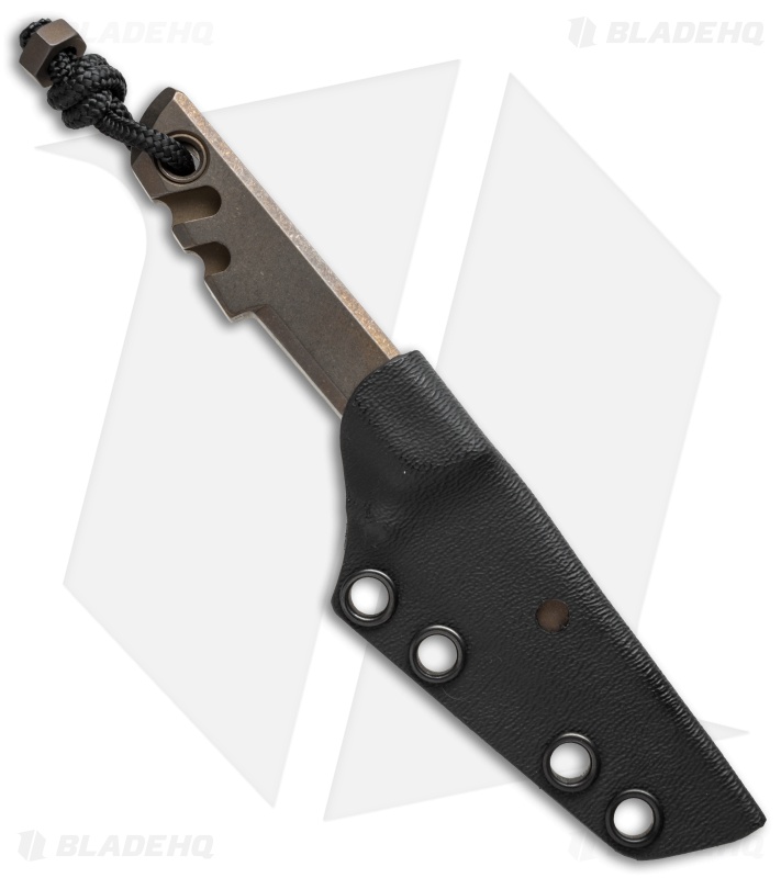 Amsler Knives Mini Slik Titanium Tanto Knife (2" Bronze)