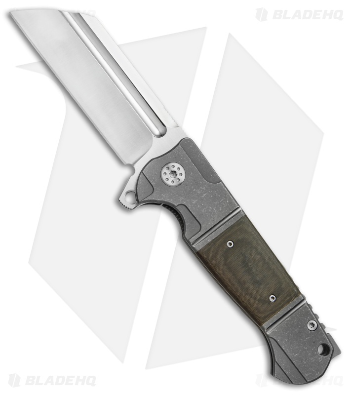 Andre de Villiers Classic Butcher Flipper Knife Green Micarta (4" Satin) AdV