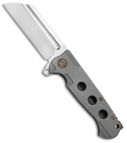 Andre de Villiers Classic Butcher Flipper Knife Satin/Bronze Ti (4" Satin) AdV 