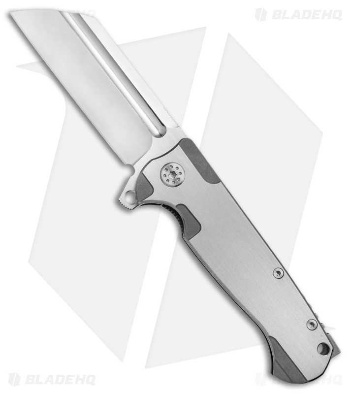 Andre de Villiers Classic Butcher Flipper Knife Satin Titanium (4" Satin) AdV