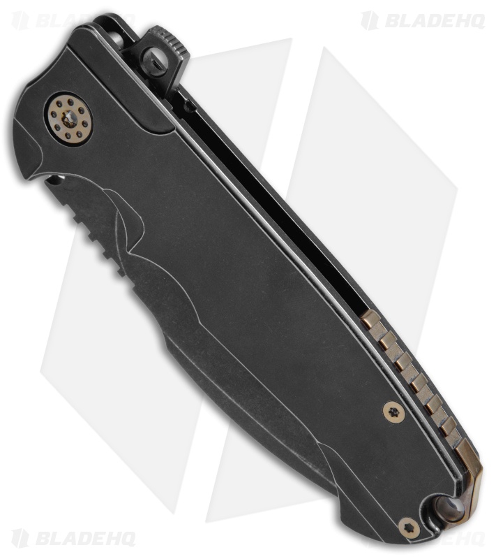 Andre De Villiers Milspec Harpoon Knife Black w/ Bronze HW (3.875" Black) AdV