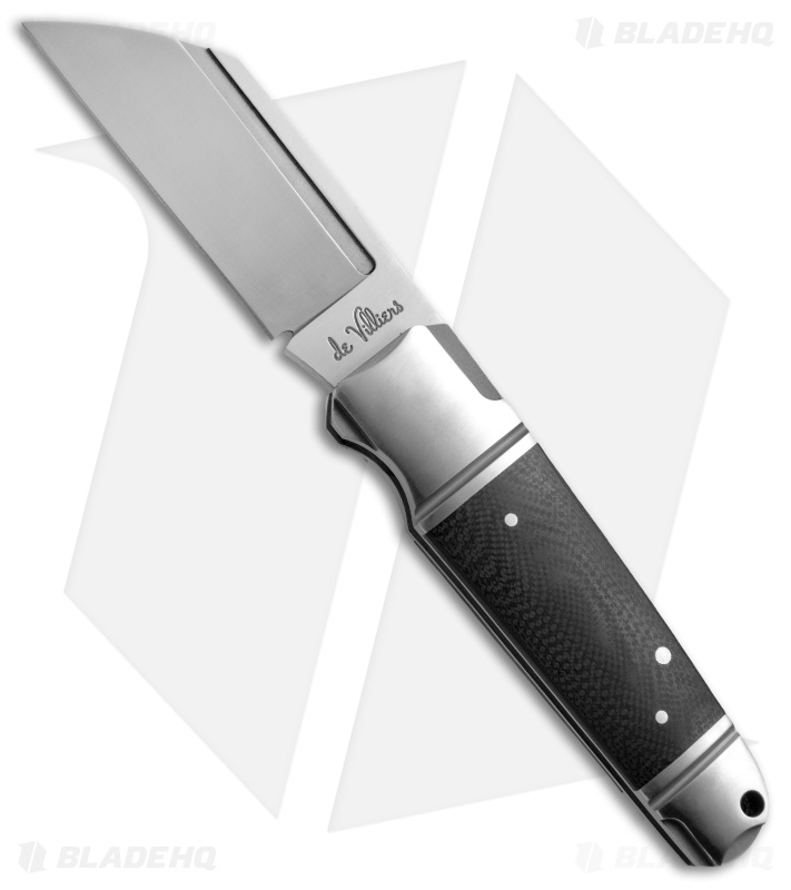 Andre de Villiers Pocket Butcher Slip Joint Knife Black G-10 (2.9" Satin) AdV