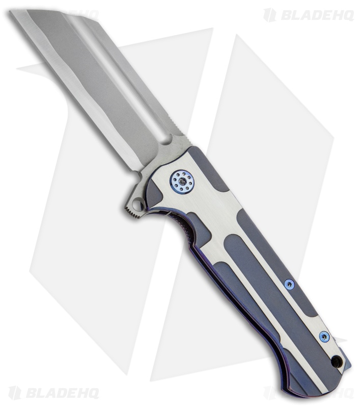 Andre de Villiers Classic Butcher Flipper Knife Purple Milled (4" BB Hamon) AdV 