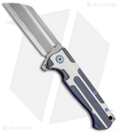 Andre de Villiers Classic Butcher Flipper Knife Purple Milled (4" BB Hamon) AdV 