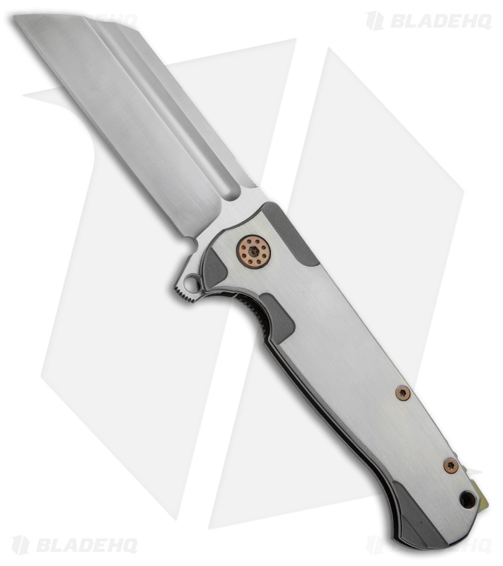 Andre de Villiers Classic Butcher Flipper Knife Satin/Bronze Ti (4" Satin) AdV