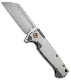 Andre de Villiers Classic Butcher Flipper Knife Satin/Bronze Ti (4" Satin) AdV 