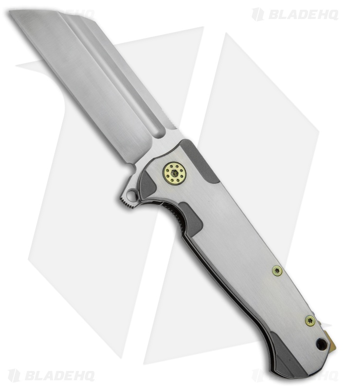 Andre de Villiers Classic Butcher Flipper Knife Satin/Gold Ti (4" Satin) AdV