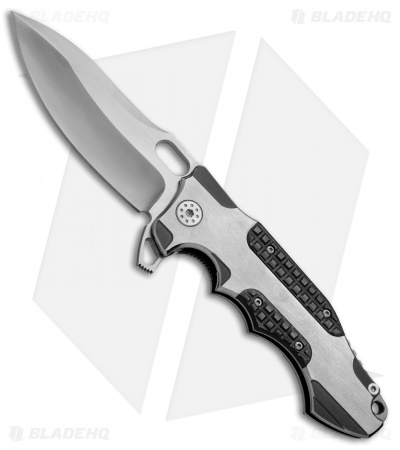 Andre de Villiers Hummer Flipper Knife Titanium/Carbon Fiber (4.25" Satin)
