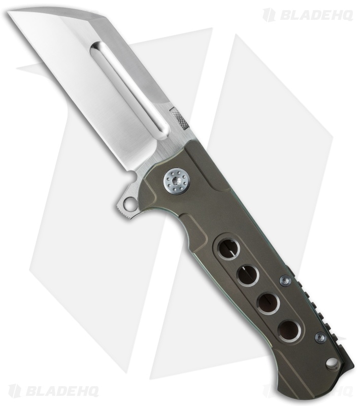Andre de Villiers Mid-Tech Butcher Frame Lock Knife Brown (3.75" Satin) AdV