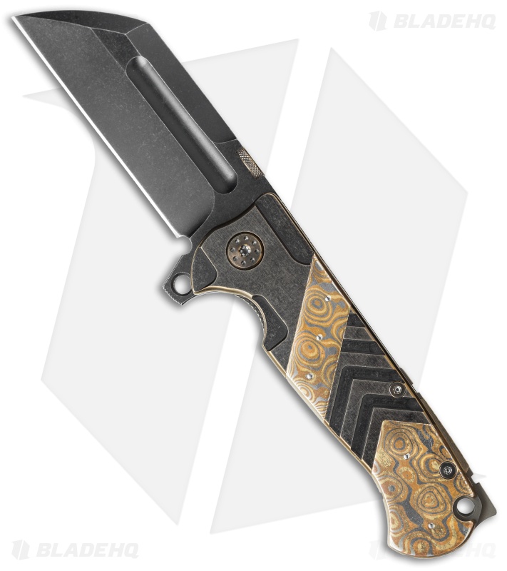 Andre de Villiers Custom Butcher Knife Distressed/Moku-Ti (3.75" Black SW) AdV