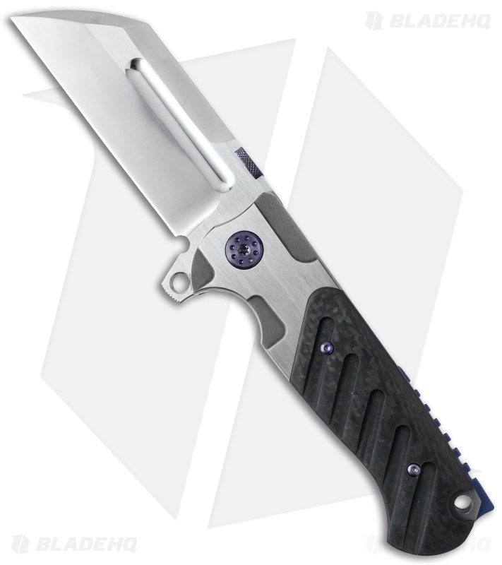Andre de Villiers Custom Butcher V2 Flipper Carbon Fiber Blued (3.75" Satin) AdV