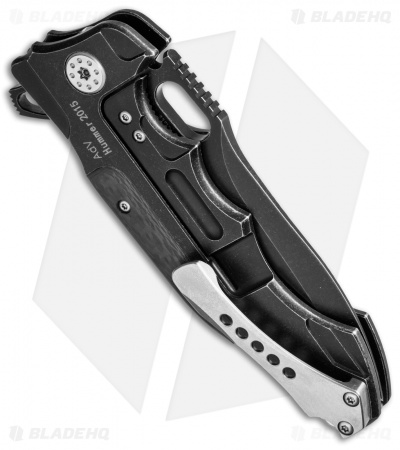 Andre de Villiers Hummer Flipper Knife Titanium/Carbon Fiber (4.25" Black SW)