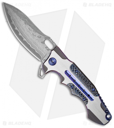 Andre de Villiers Hummer Flipper Knife Ti/LSCF (4.25" Damascus)