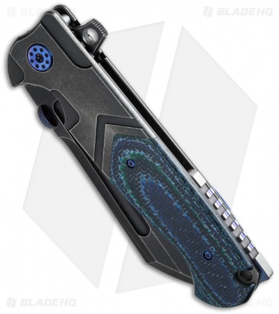 Andre de Villiers Custom Mega Butcher Knife Green/Blue Twill (4.5" Distress) AdV