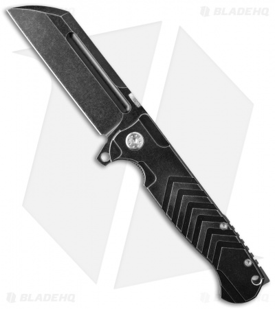 Andre de Villiers Mid-Tech Mega Butcher V2 Knife Distress (4.5" Black SW) AdV