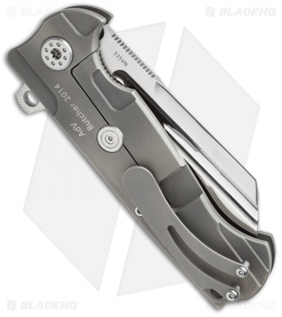 Andre de Villiers Mid-Tech Butcher Frame Lock Knife Gray (3.75" Satin) AdV
