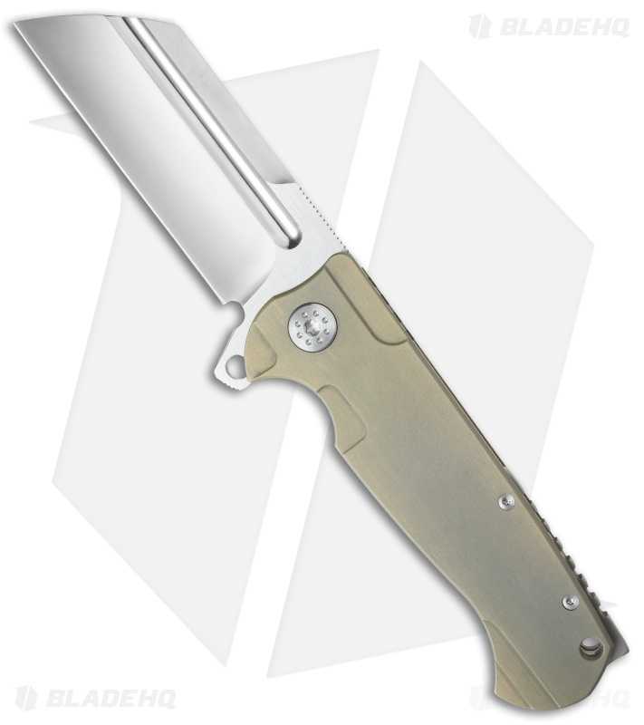 Andre de Villiers Mid-Tech Butcher Frame Lock Knife OD (3.75" Satin) AdV