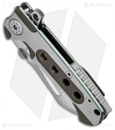 Andre de Villiers Mini Butcher Flipper Knife Satin/Gold BB Clip (3" Satin) AdV