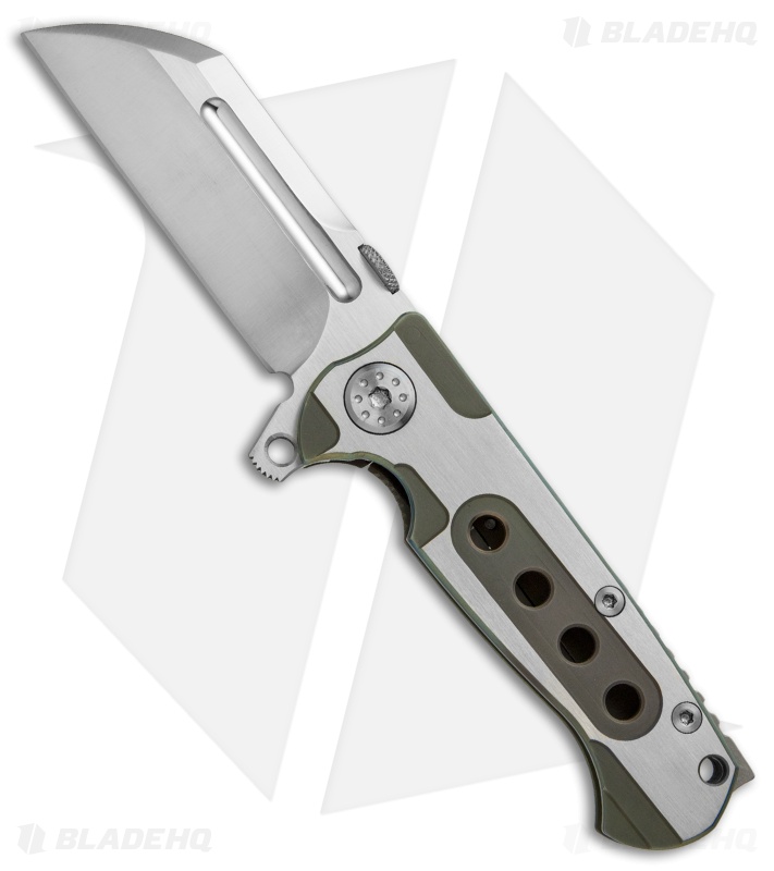 Andre de Villiers Mini Butcher Flipper Knife Satin/Gold BB Clip (3" Satin) AdV