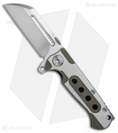 Andre de Villiers Mini Butcher Flipper Knife Satin/Gold BB Clip (3" Satin) AdV