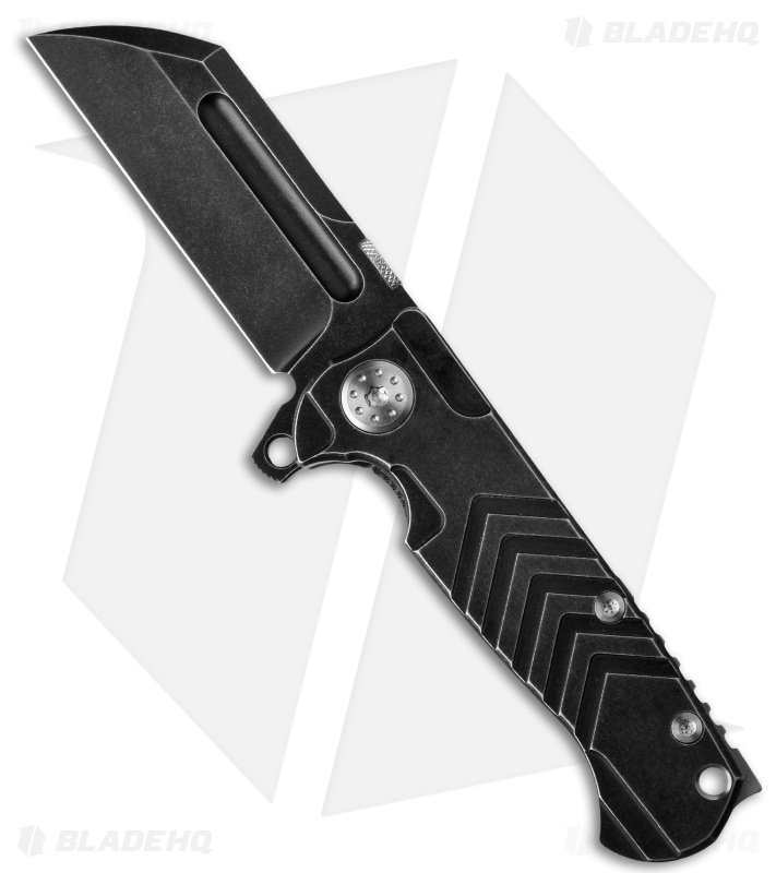 Andre de Villiers Mid-Tech Mini Butcher Flipper Knife Distress (3" Black SW) AdV