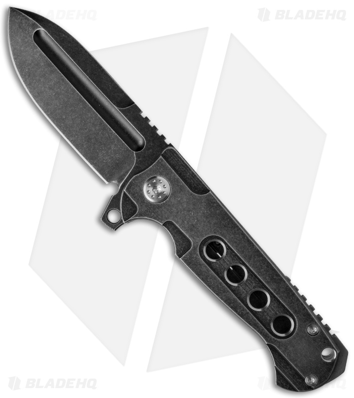 Andre de Villiers Mid-Tech Pathfinder Knife Drilled (3.75" Black) AdV