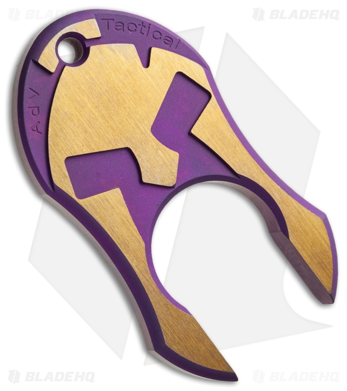 Andre de Villiers AdV Tactical Spartan Pocket Knuck V2 - Purple/Gold Titanium