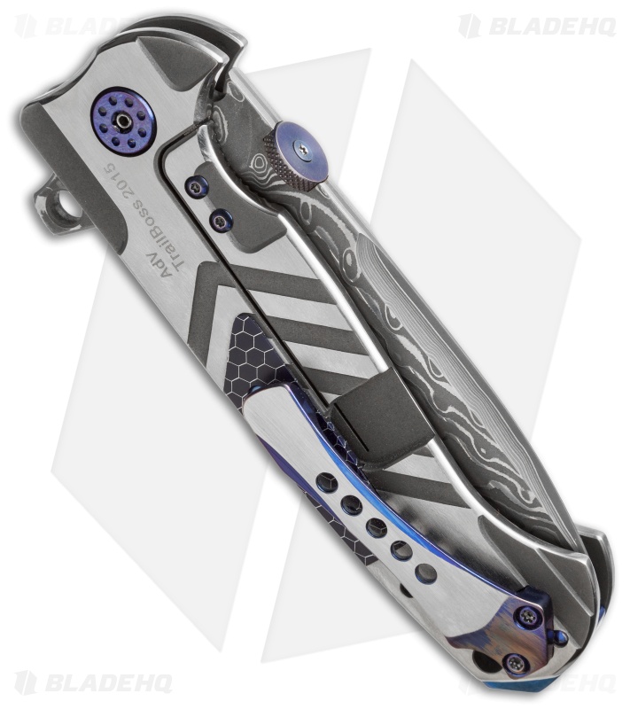 Andre de Villiers TrailBoss Knife Arrow Titanium/C-Tek (3.875" Damascus) AdV