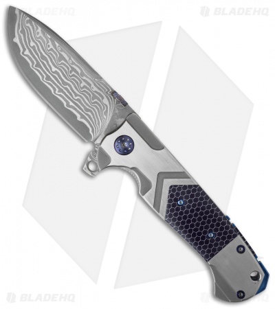 Andre de Villiers TrailBoss Knife Arrow Titanium/C-Tek (3.875" Damascus) AdV