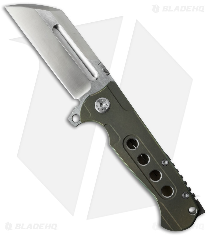 Andre de Villiers Mid-Tech Butcher Frame Lock Knife OD Green (3.75" Satin) AdV