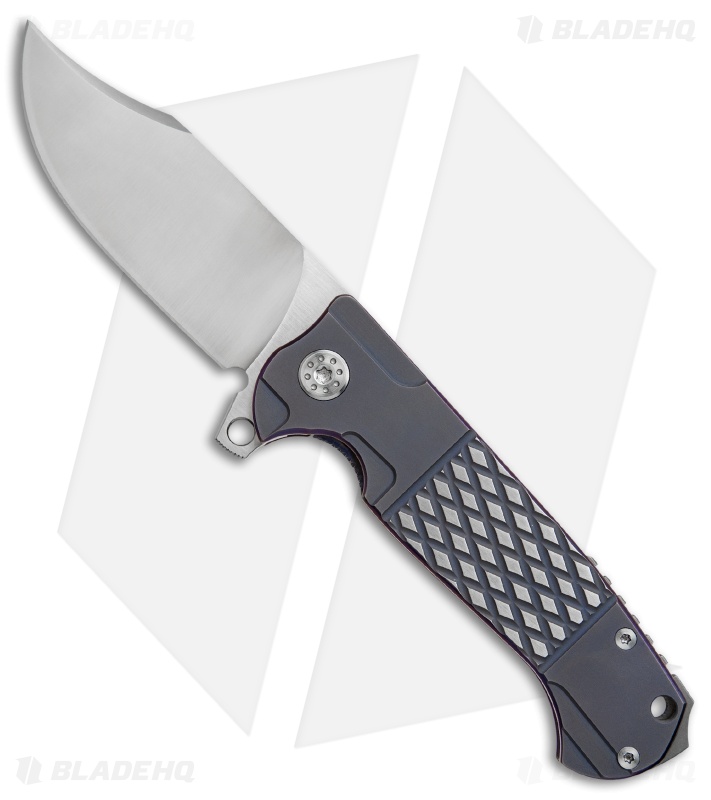 Andre De Villiers Custom Bowie Frame Lock Knife Diamond Ti (Satin) AdV