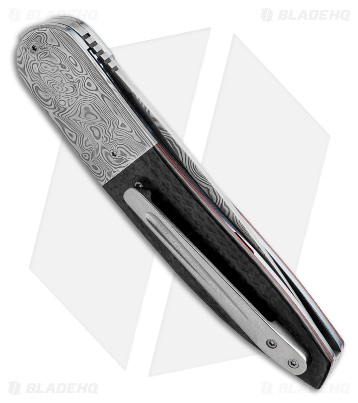 Andre Thorburn Custom Front Flipper Knife Carbon Fiber (3.25" Damasteel) 