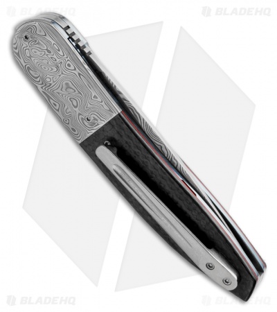 Andre Thorburn Custom Front Flipper Knife Carbon Fiber (3.25" Damasteel) 
