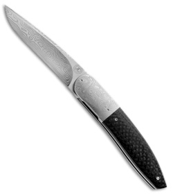 Andre Thorburn Custom Front Flipper Knife Carbon Fiber (3.25" Damasteel) 