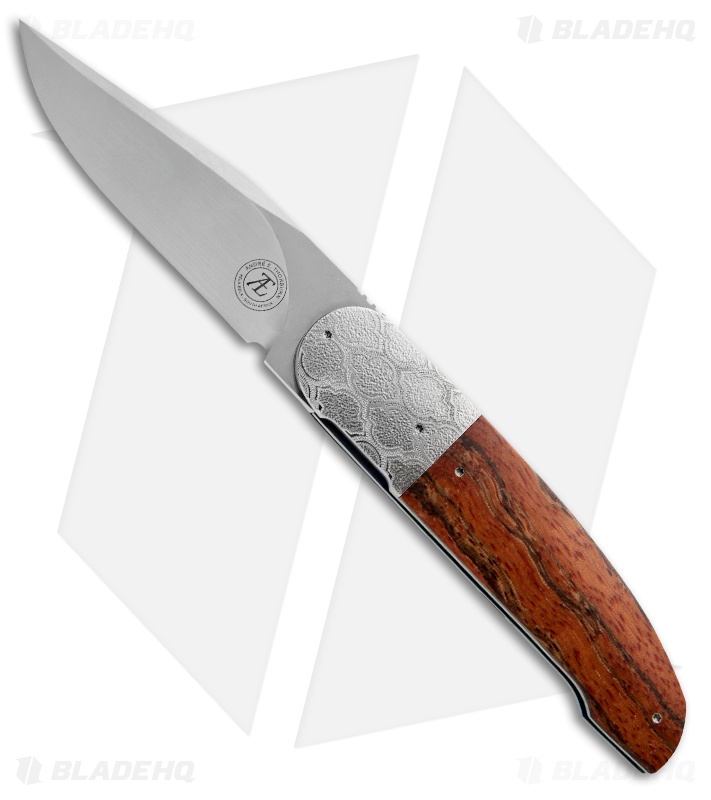 Andre Thorburn Custom L40 Front Flipper Knife Stabilized Oak (3.25" Satin)
