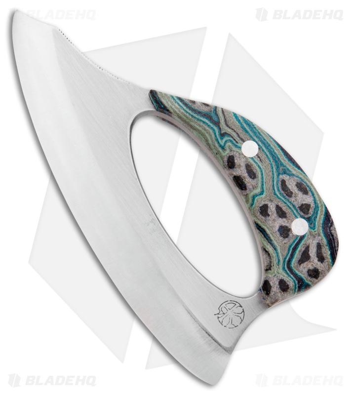 Andreas Kalani Custom Skinner Pro Canvas Micarta Blue/Grey (Satin 80CRV2)